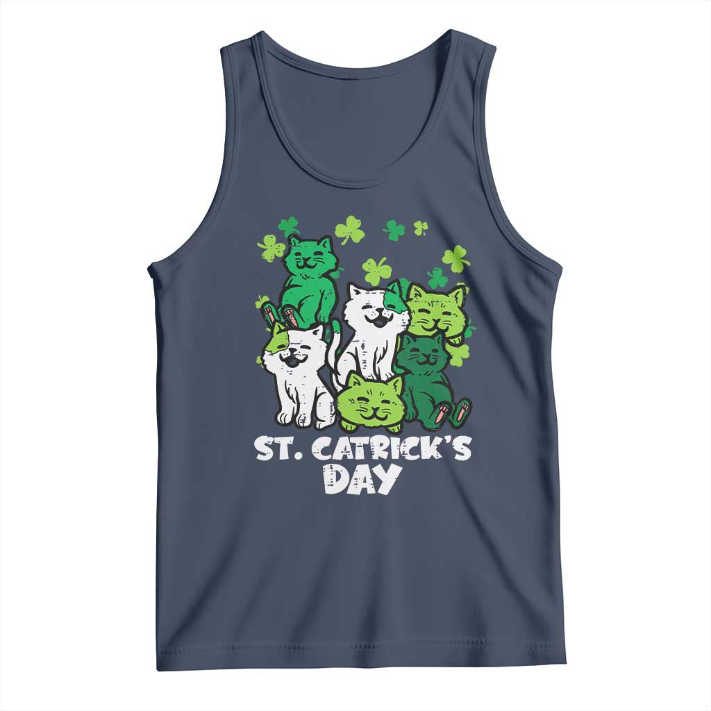 Cute St Catricks Day Tank Top St Patricks Cats Saint Pattys Cat Lover TS02 Navy Print Your Wear