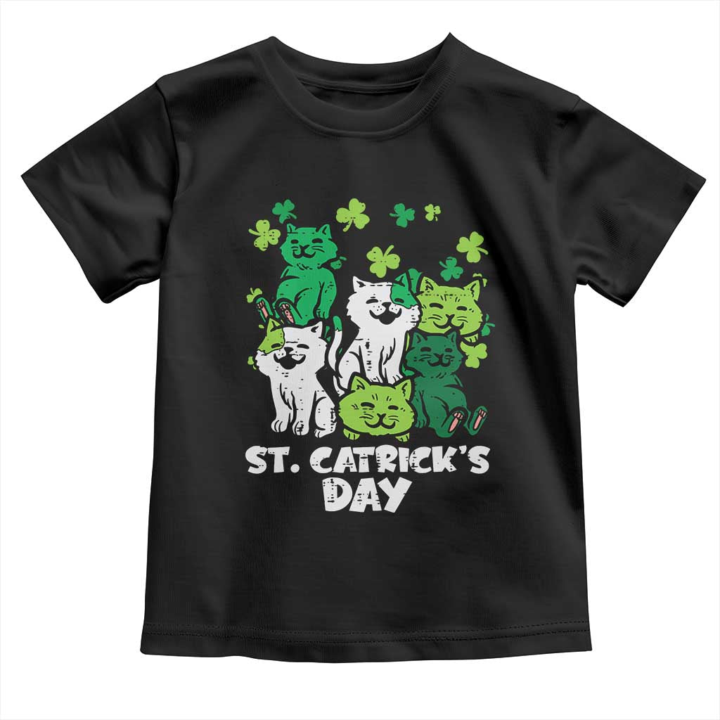 Cute St Catricks Day Toddler T Shirt St Patricks Cats Saint Pattys Cat Lover TS02 Black Print Your Wear