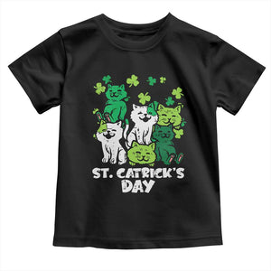 Cute St Catricks Day Toddler T Shirt St Patricks Cats Saint Pattys Cat Lover TS02 Black Print Your Wear