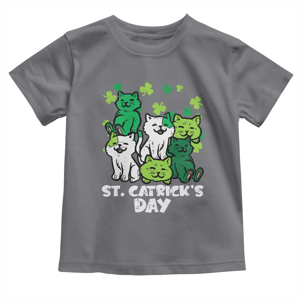 Cute St Catricks Day Toddler T Shirt St Patricks Cats Saint Pattys Cat Lover TS02 Charcoal Print Your Wear