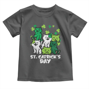 Cute St Catricks Day Toddler T Shirt St Patricks Cats Saint Pattys Cat Lover TS02 Dark Heather Print Your Wear