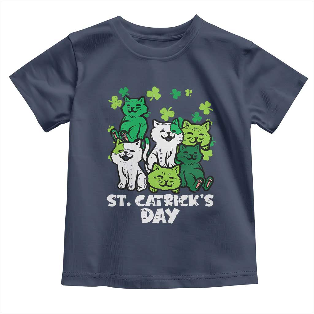 Cute St Catricks Day Toddler T Shirt St Patricks Cats Saint Pattys Cat Lover TS02 Navy Print Your Wear