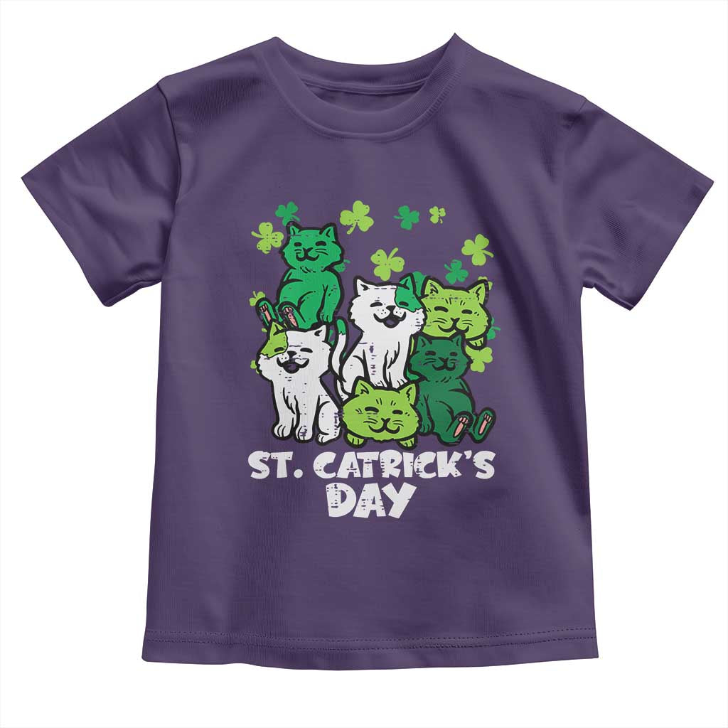 Cute St Catricks Day Toddler T Shirt St Patricks Cats Saint Pattys Cat Lover TS02 Purple Print Your Wear