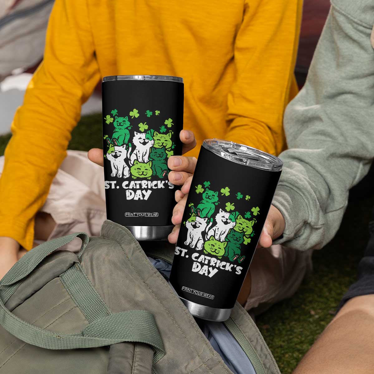 Cute St Catricks Day Tumbler Cup St Patricks Cats Saint Pattys Cat Lover TS02 Print Your Wear