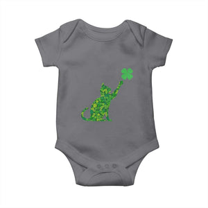 St Patricks Day Shamrock Cat Baby Onesie Saint Pattys Cats Lover TS02 Charcoal Print Your Wear