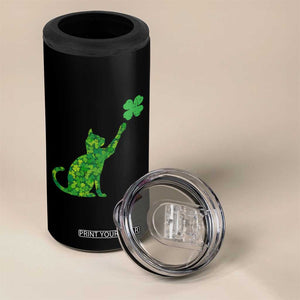 St Patricks Day Shamrock Cat 4 in 1 Can Cooler Tumbler Saint Pattys Cats Lover TS02 Print Your Wear