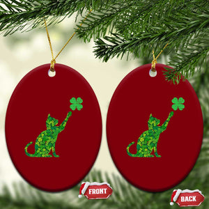St Patricks Day Shamrock Cat Ceramic Ornament Saint Pattys Cats Lover TS02 Print Your Wear