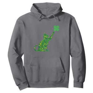 St Patricks Day Shamrock Cat Hoodie Saint Pattys Cats Lover TS02 Charcoal Print Your Wear