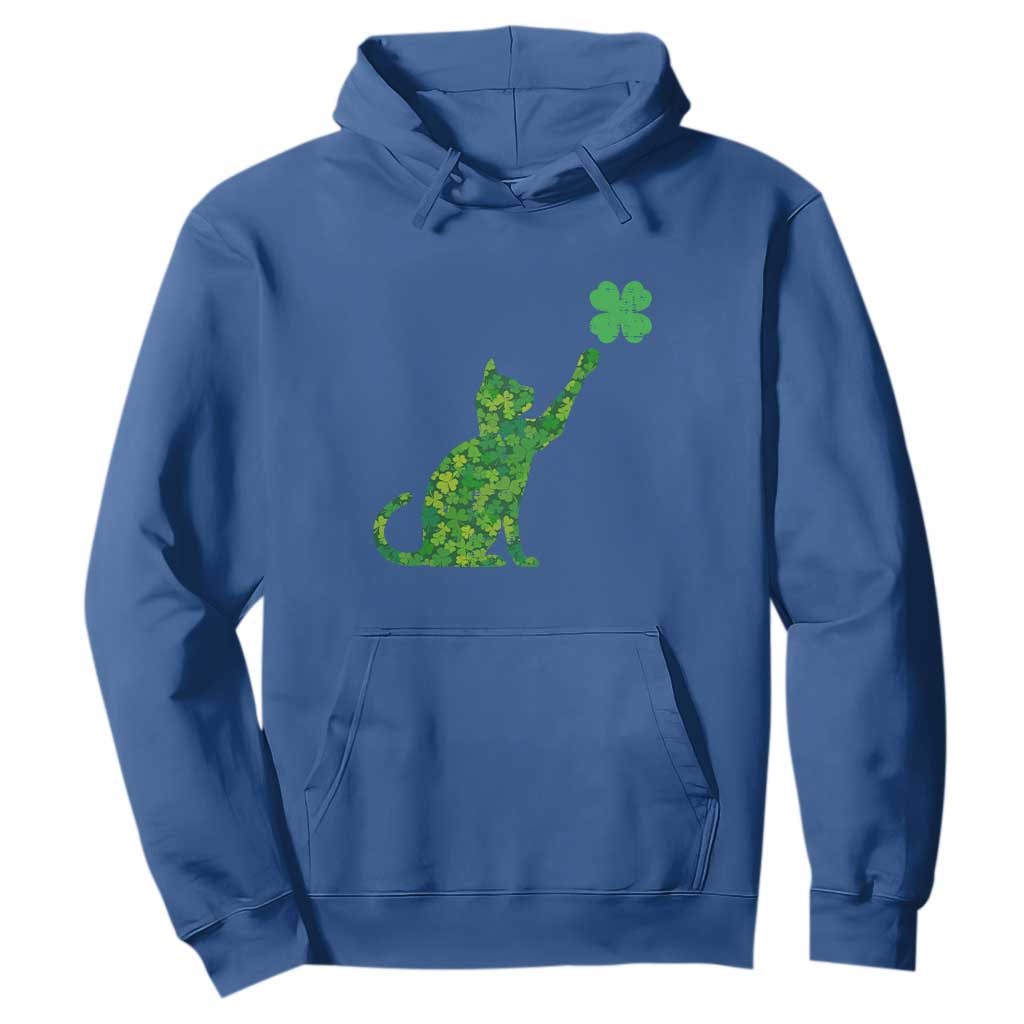St Patricks Day Shamrock Cat Hoodie Saint Pattys Cats Lover TS02 Royal Blue Print Your Wear