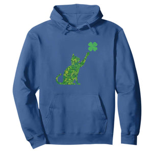 St Patricks Day Shamrock Cat Hoodie Saint Pattys Cats Lover TS02 Royal Blue Print Your Wear