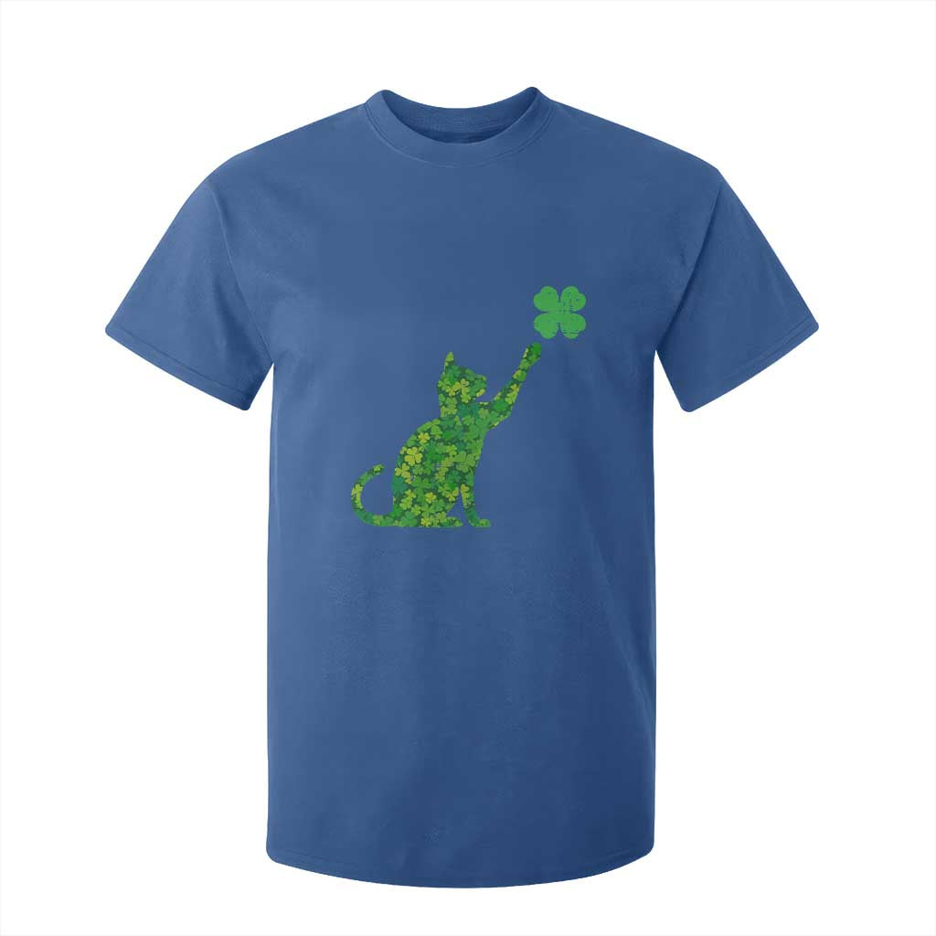 St Patricks Day Shamrock Cat T Shirt For Kid Saint Pattys Cats Lover TS02 Royal Blue Print Your Wear