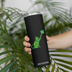 St Patricks Day Shamrock Cat Skinny Tumbler Saint Pattys Cats Lover TS02 Print Your Wear