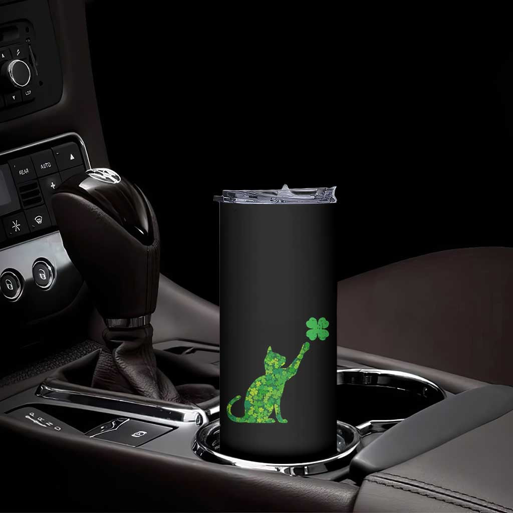 St Patricks Day Shamrock Cat Skinny Tumbler Saint Pattys Cats Lover TS02 Print Your Wear