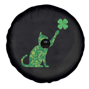 St Patricks Day Shamrock Cat Spare Tire Cover Saint Pattys Cats Lover TS02 Print Your Wear