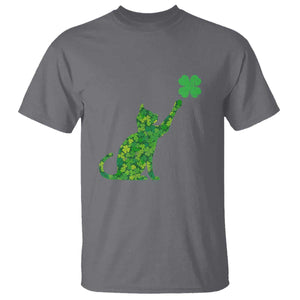 St Patricks Day Shamrock Cat T Shirt Saint Pattys Cats Lover TS02 Charcoal Print Your Wear