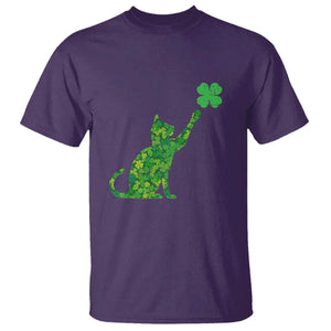 St Patricks Day Shamrock Cat T Shirt Saint Pattys Cats Lover TS02 Purple Print Your Wear
