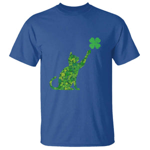 St Patricks Day Shamrock Cat T Shirt Saint Pattys Cats Lover TS02 Royal Blue Print Your Wear