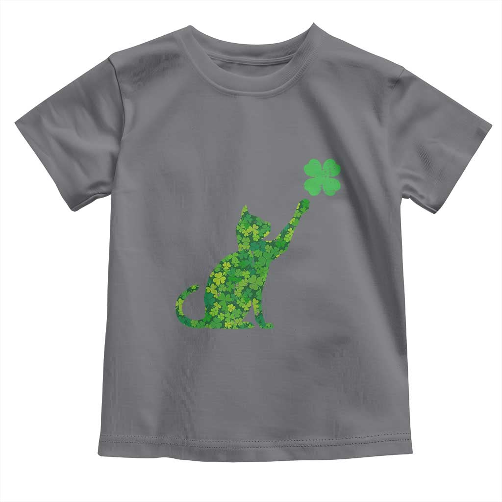 St Patricks Day Shamrock Cat Toddler T Shirt Saint Pattys Cats Lover TS02 Charcoal Print Your Wear