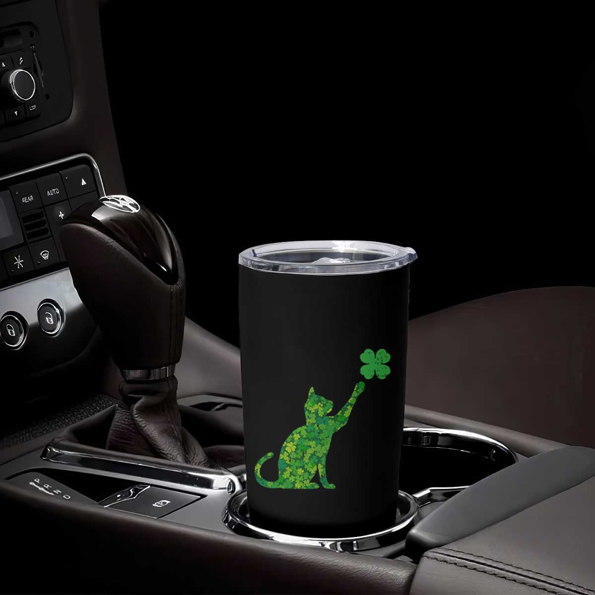 St Patricks Day Shamrock Cat Tumbler Cup Saint Pattys Cats Lover TS02 Print Your Wear