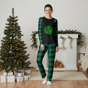 Lucky Shamrock Basketball Plaid Pajama Set Clover Irish St Patrick's Day Sport Lover TS02 Green Plaid Print Your Wear