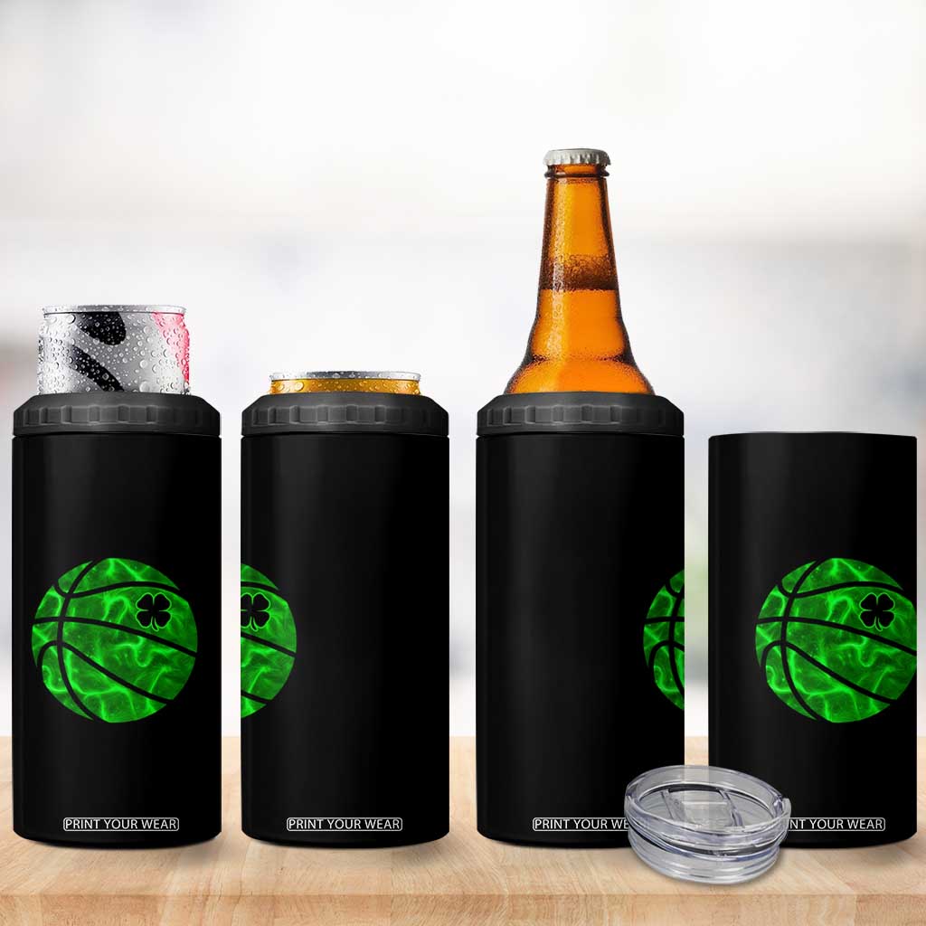 Lucky Shamrock Basketball 4 in 1 Can Cooler Tumbler Clover Irish St Patrick's Day Sport Lover TS02 Print Your Wear