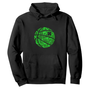 Lucky Shamrock Basketball Hoodie Clover Irish St Patrick's Day Sport Lover TS02 Black Print Your Wear