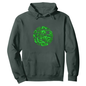 Lucky Shamrock Basketball Hoodie Clover Irish St Patrick's Day Sport Lover TS02 Dark Forest Green Print Your Wear