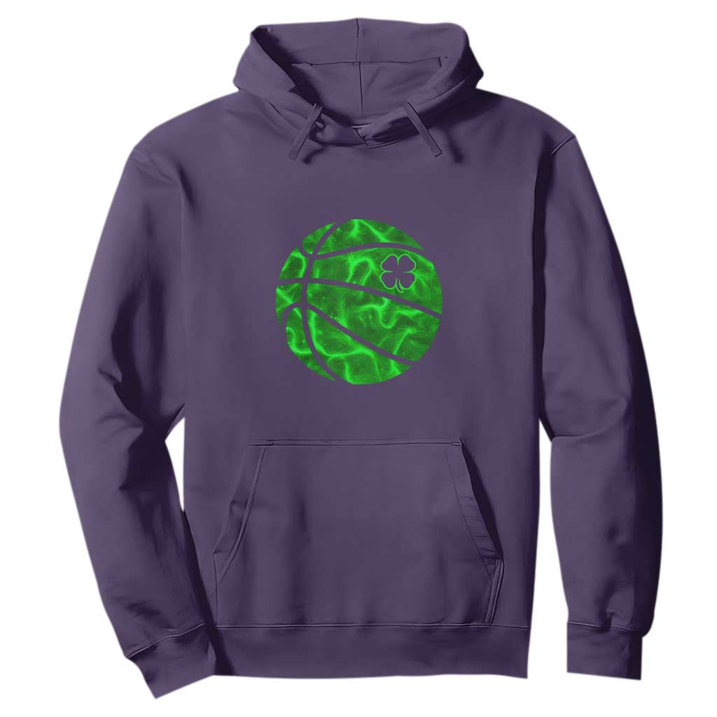 Lucky Shamrock Basketball Hoodie Clover Irish St Patrick's Day Sport Lover TS02 Purple Print Your Wear