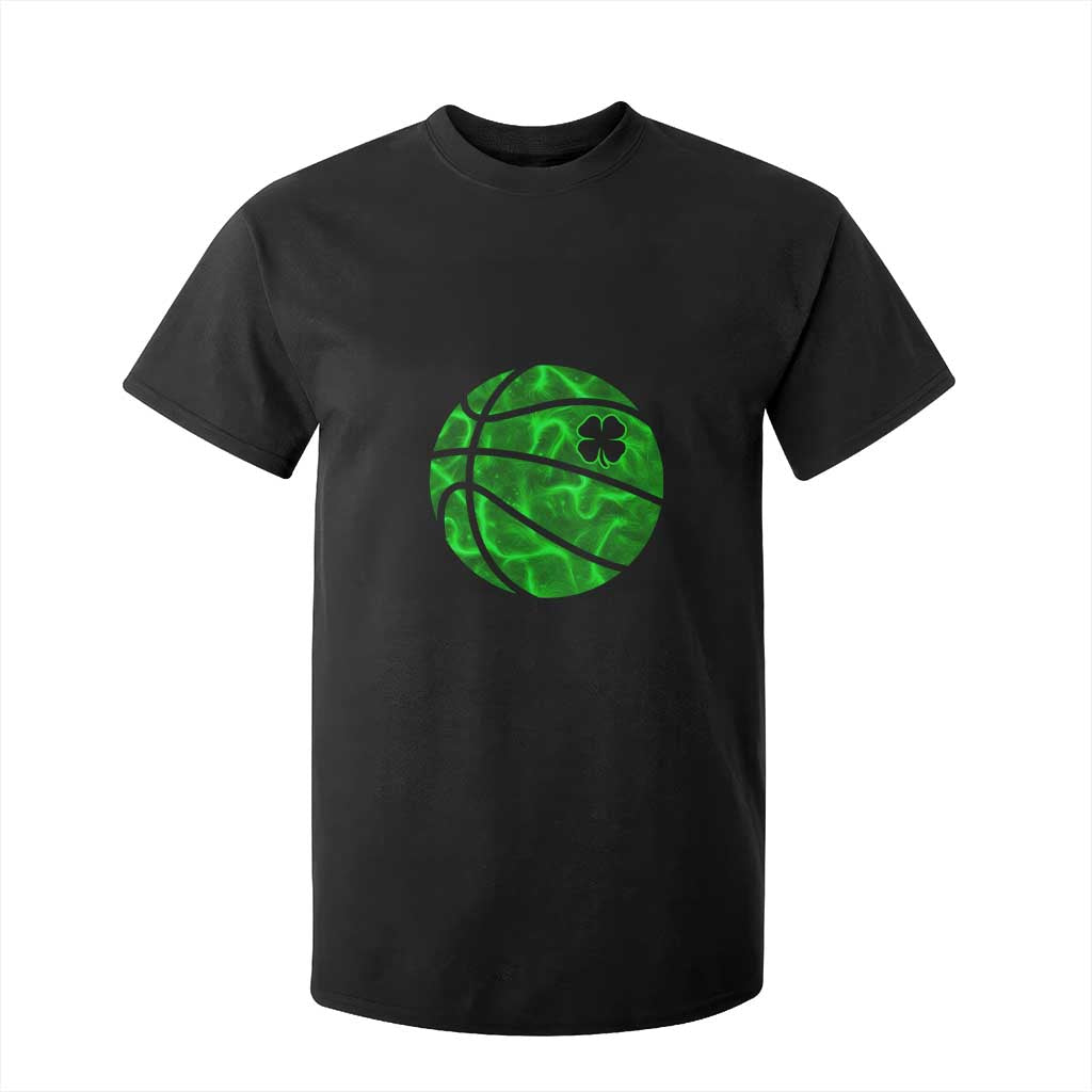 Lucky Shamrock Basketball T Shirt For Kid Clover Irish St Patrick's Day Sport Lover TS02 Black Print Your Wear
