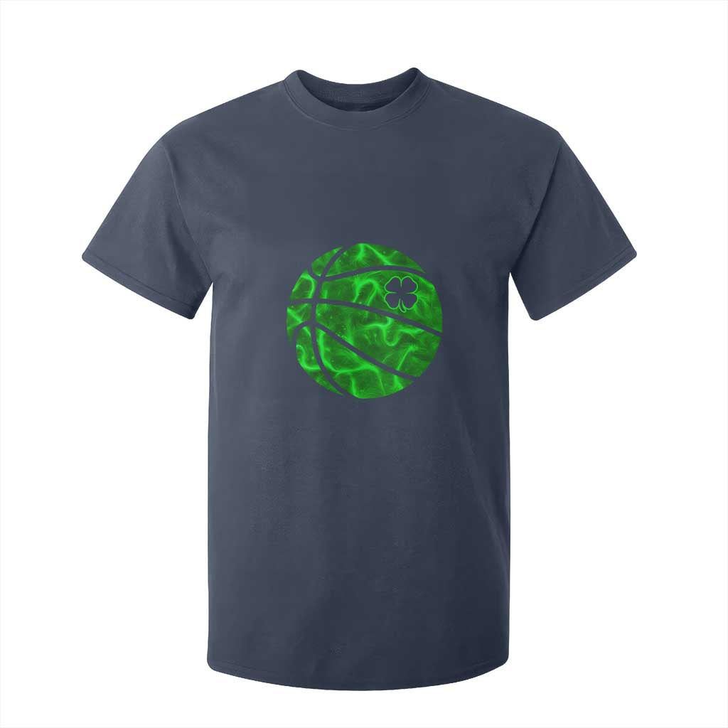 Lucky Shamrock Basketball T Shirt For Kid Clover Irish St Patrick's Day Sport Lover TS02 Navy Print Your Wear