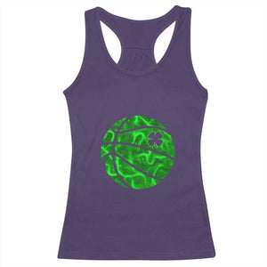 Lucky Shamrock Basketball Racerback Tank Top Clover Irish St Patrick's Day Sport Lover TS02 Purple Print Your Wear