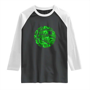 Lucky Shamrock Basketball Raglan Shirt Clover Irish St Patrick's Day Sport Lover TS02 Black White Print Your Wear