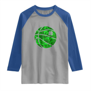 Lucky Shamrock Basketball Raglan Shirt Clover Irish St Patrick's Day Sport Lover TS02 Sport Gray Royal Print Your Wear