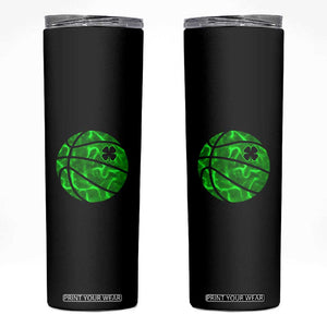 Lucky Shamrock Basketball Skinny Tumbler Clover Irish St Patrick's Day Sport Lover TS02 Black Print Your Wear