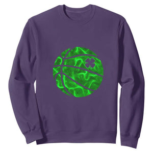 Lucky Shamrock Basketball Sweatshirt Clover Irish St Patrick's Day Sport Lover TS02 Purple Print Your Wear