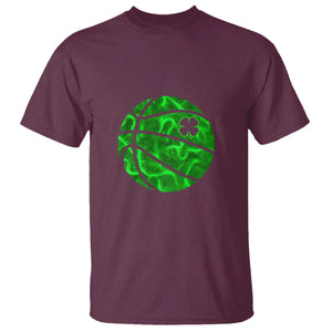 Lucky Shamrock Basketball T Shirt Clover Irish St Patrick's Day Sport Lover TS02 Maroon Print Your Wear