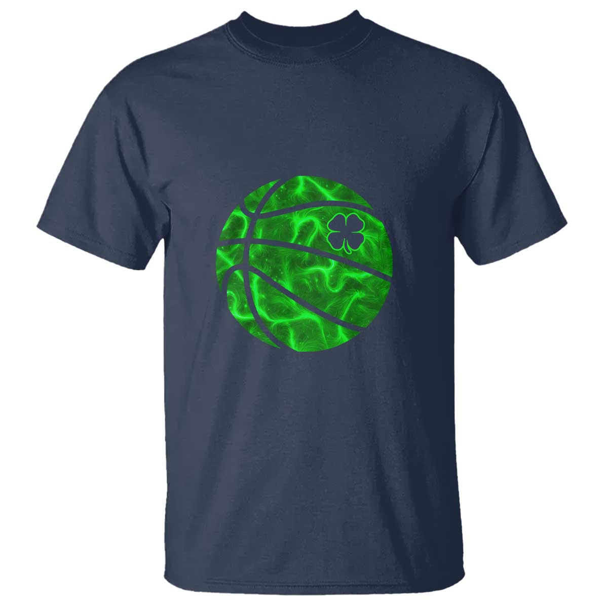 Lucky Shamrock Basketball T Shirt Clover Irish St Patrick's Day Sport Lover TS02 Navy Print Your Wear