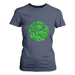 Lucky Shamrock Basketball T Shirt For Women Clover Irish St Patrick's Day Sport Lover TS02 Navy Print Your Wear