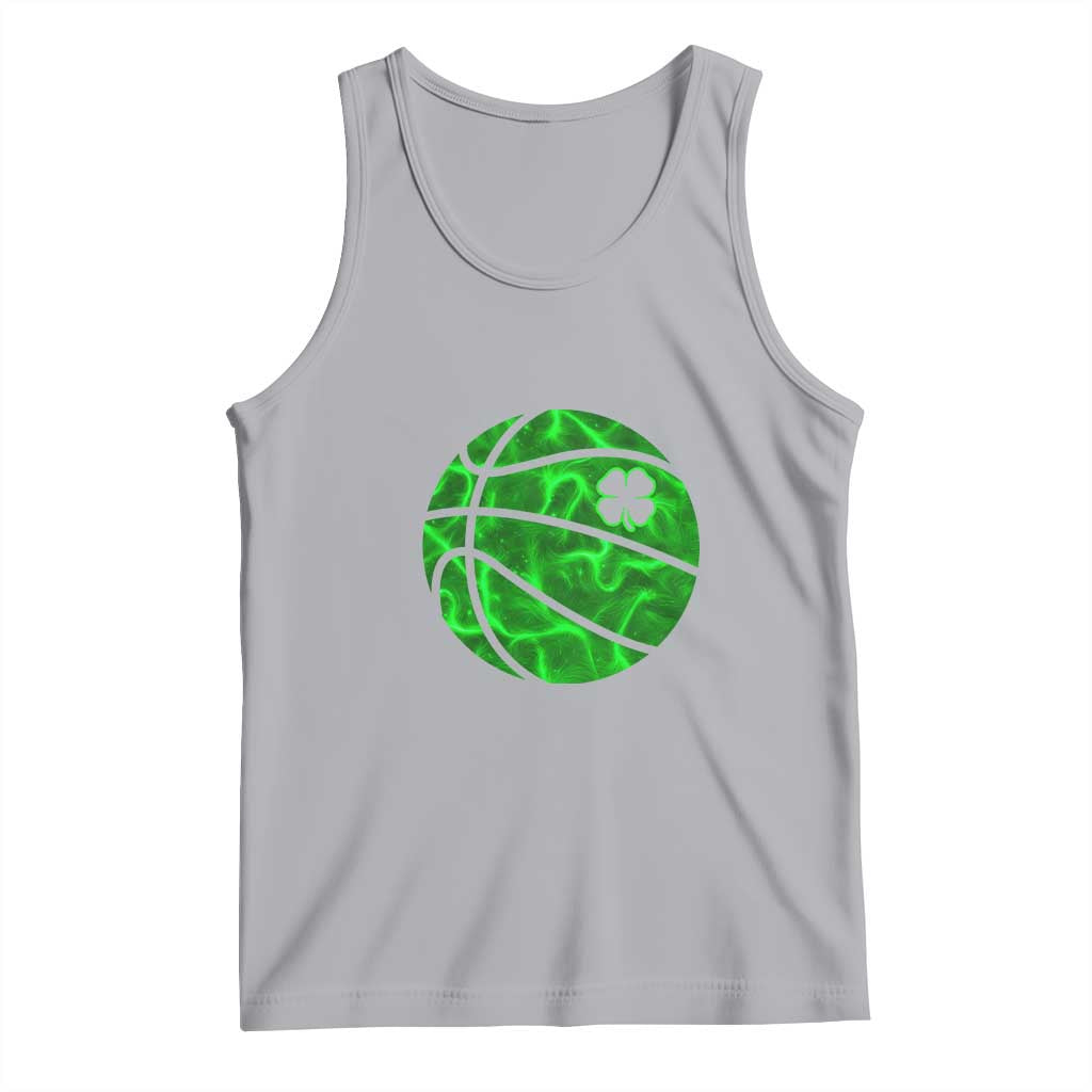 Lucky Shamrock Basketball Tank Top Clover Irish St Patrick's Day Sport Lover TS02 Athletic Heather Print Your Wear