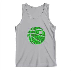 Lucky Shamrock Basketball Tank Top Clover Irish St Patrick's Day Sport Lover TS02 Athletic Heather Print Your Wear