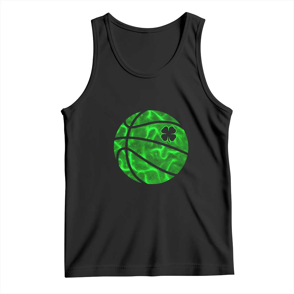 Lucky Shamrock Basketball Tank Top Clover Irish St Patrick's Day Sport Lover TS02 Black Print Your Wear