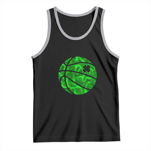 Lucky Shamrock Basketball Tank Top Clover Irish St Patrick's Day Sport Lover TS02 Black Athletic Heather Print Your Wear