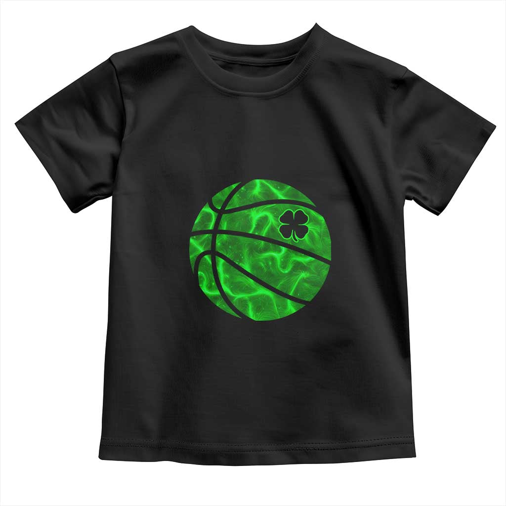 Lucky Shamrock Basketball Toddler T Shirt Clover Irish St Patrick's Day Sport Lover TS02 Black Print Your Wear
