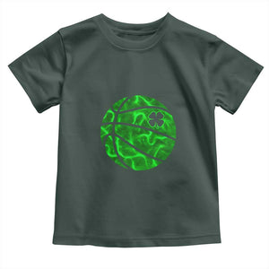 Lucky Shamrock Basketball Toddler T Shirt Clover Irish St Patrick's Day Sport Lover TS02 Dark Forest Green Print Your Wear