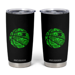 Lucky Shamrock Basketball Tumbler Cup Clover Irish St Patrick's Day Sport Lover TS02 Black Print Your Wear