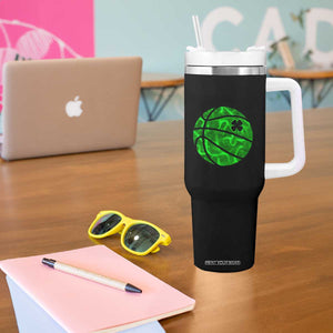 Lucky Shamrock Basketball Tumbler With Handle Clover Irish St Patrick's Day Sport Lover TS02 Print Your Wear