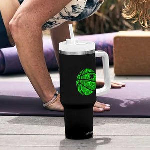 Lucky Shamrock Basketball Tumbler With Handle Clover Irish St Patrick's Day Sport Lover TS02 Print Your Wear