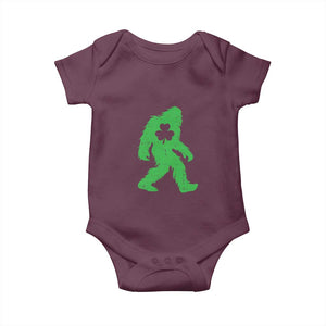 St Patricks Day Bigfoot Baby Onesie Sasquatch Lucky Shamrock TS02 Maroon Print Your Wear