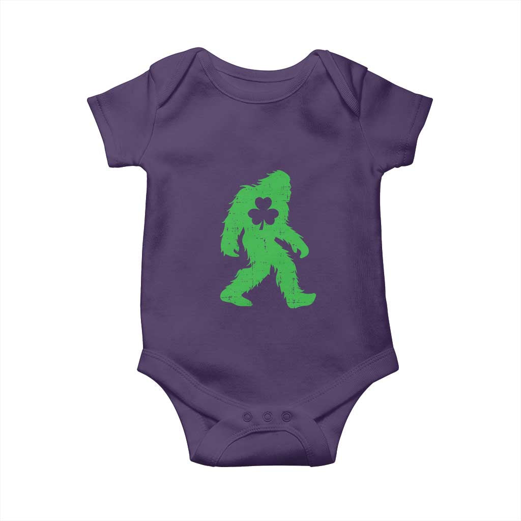 St Patricks Day Bigfoot Baby Onesie Sasquatch Lucky Shamrock TS02 Purple Print Your Wear
