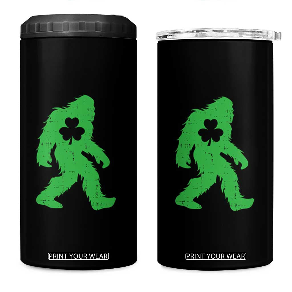 St Patricks Day Bigfoot 4 in 1 Can Cooler Tumbler Sasquatch Lucky Shamrock TS02 One Size: 16 oz Black Print Your Wear